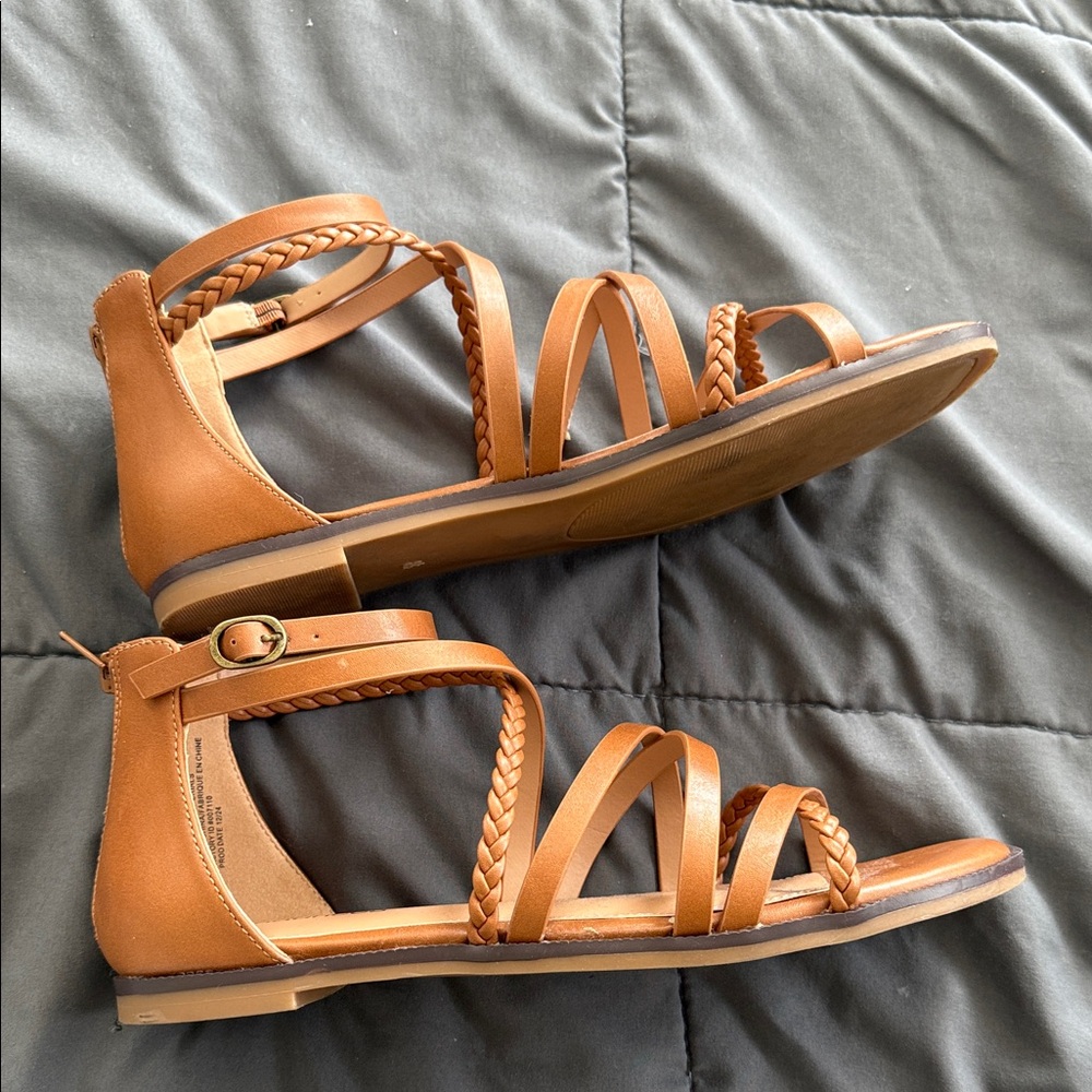 Maurices Women's Brown Braided Strap Sandals size 8.5 - Picture 3 of 6